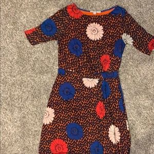 Boden Dress- Floral Dot Knit, side cinched waist